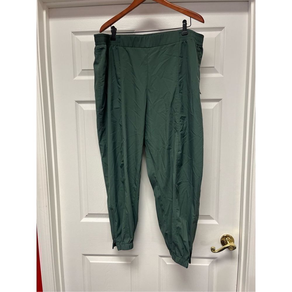Never Not Hustling Green Ankle Zip Track Pants sz 2X